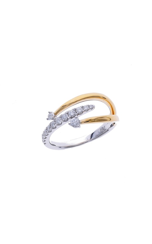 18k yellow/white gold ring with 14=0.29ctw G/H SI round diamonds