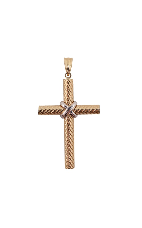 14KY/W cross pendant