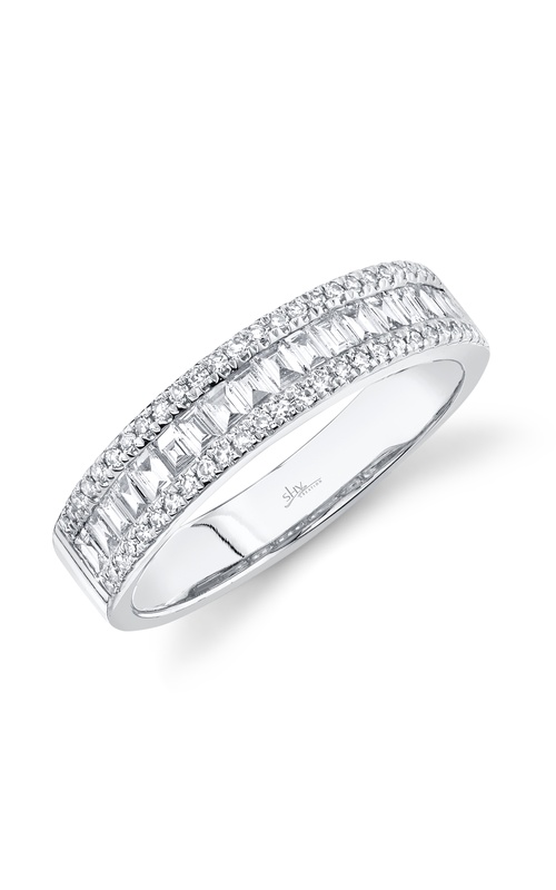 White 14 Karat Wedding Band With 69 = 0.55Tw Mixed Shapes G/H Si Diamonds
