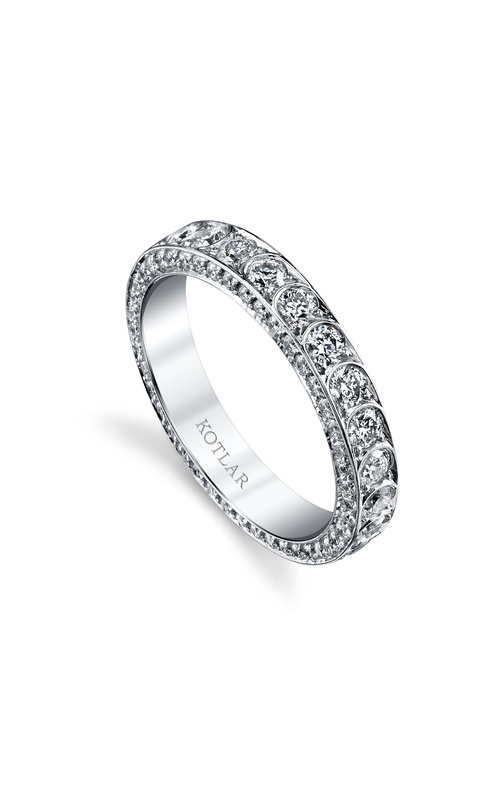 Harry Kotlar Platinum Scallop Artisan with Micro Pave sides