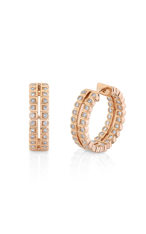 Harry Kotlar 18k Rose Gold Scallop Silhouette Earrings 18.8mm