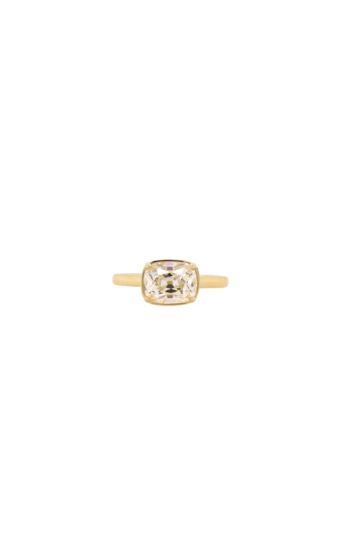 18KY bezel set engagement ring with 2.01ct old mine cut diamond K/VS1 GIA #6555121669