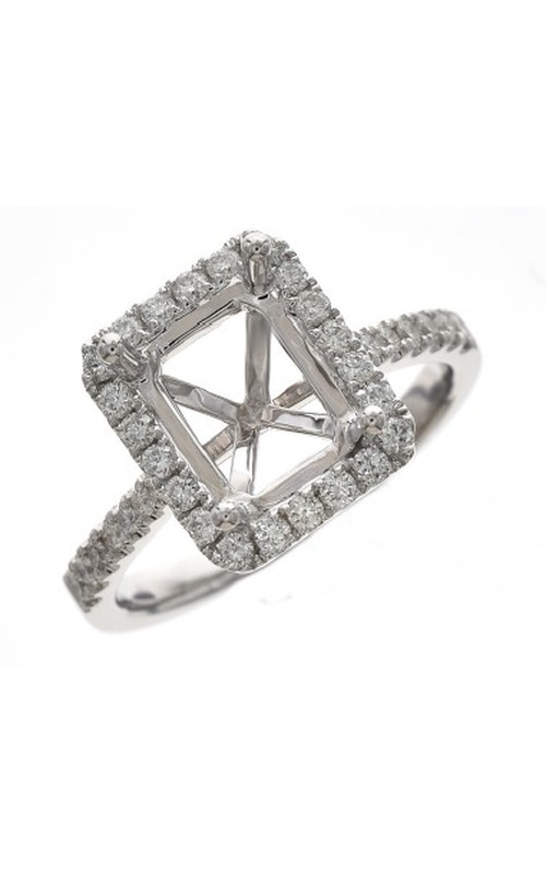 White 18 Karat Semi-Mount Ring Size 6.5 With 38=0.47Tw Round G/H Si Diamonds