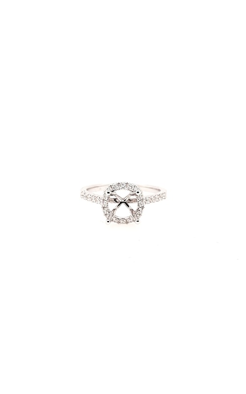 White 18 Karat Semi-Mount Ring Size 6.5 With 26=0.44Tw Round G/H Si Diamonds