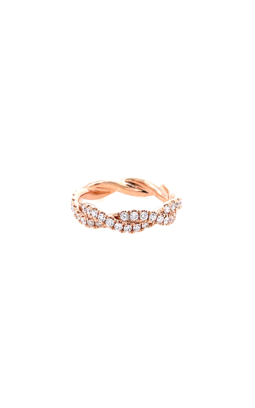 Rose 14 Karat Fashion Ring Size 6.5 With 46=0.81Tw Round G/H Si Diamonds