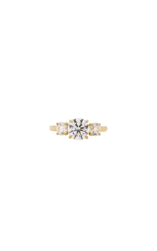 18KY 3 stone diamond engagement ring