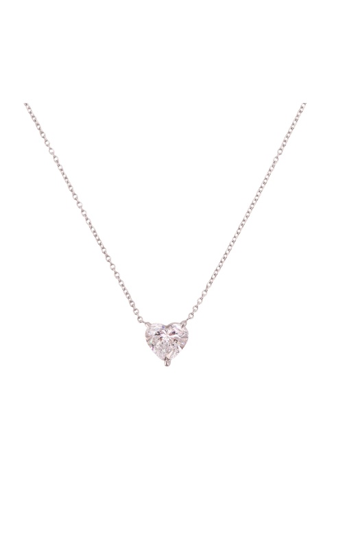 Platinum 3.01ct diamond heart pendant on chain