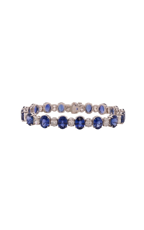 18KW Oval Sapphire and Diamond Bracelet