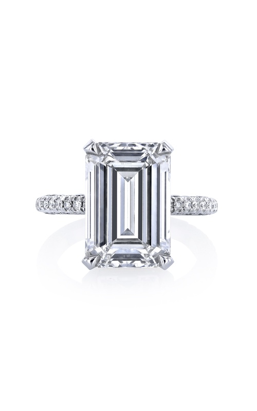 Platinum Emerald cut Engagement Ring