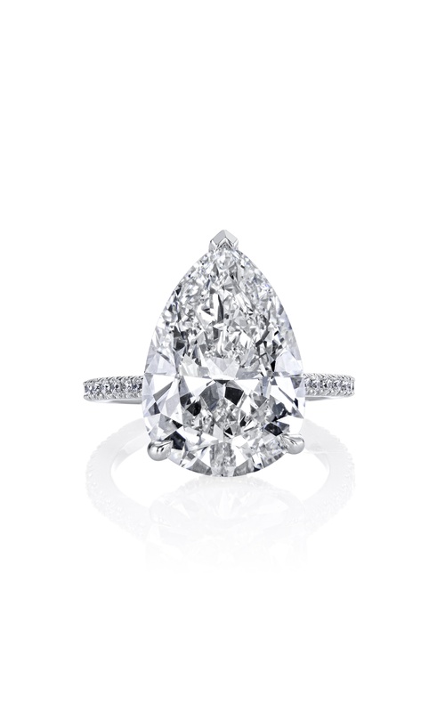 Platinum Pear Cut Diamond Engagement Ring