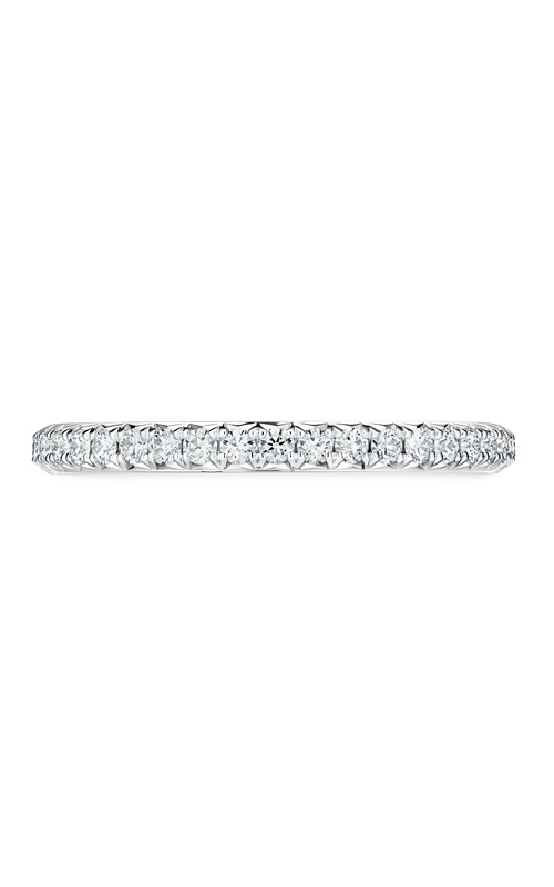 Hearts On Fire Vela French Cut Pavé Band Platinum Wedding Band Size 6.5 With 27=0.33Tw Round G/H Vs Diamonds
