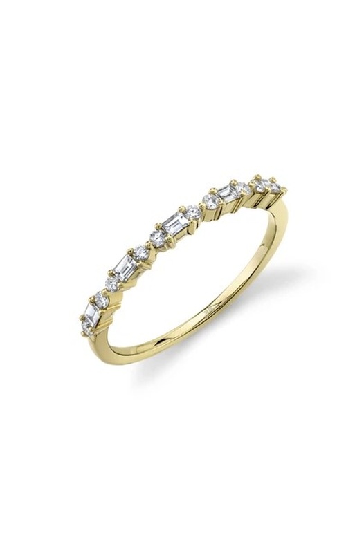 Diamond Baguette Band Yellow 14 Karat Wedding Band With 15=0.25Tw Mixed G/H Si Diamonds