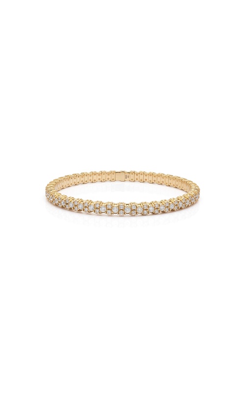 Zydo Yellow 18 Karat Stretch Bracelet with White Diamonds