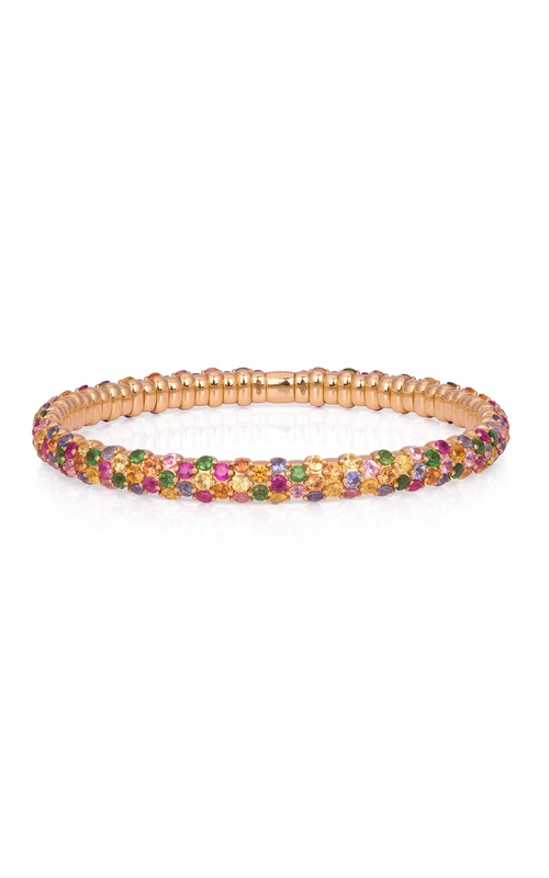 Zydo 18k Yellow Multicolor Sapphire Domed Stretch Bracelet
