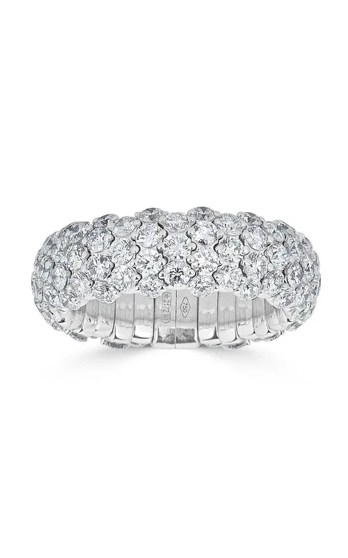 Zydo White 18 Karat Diamond Domed Stretch Ring
