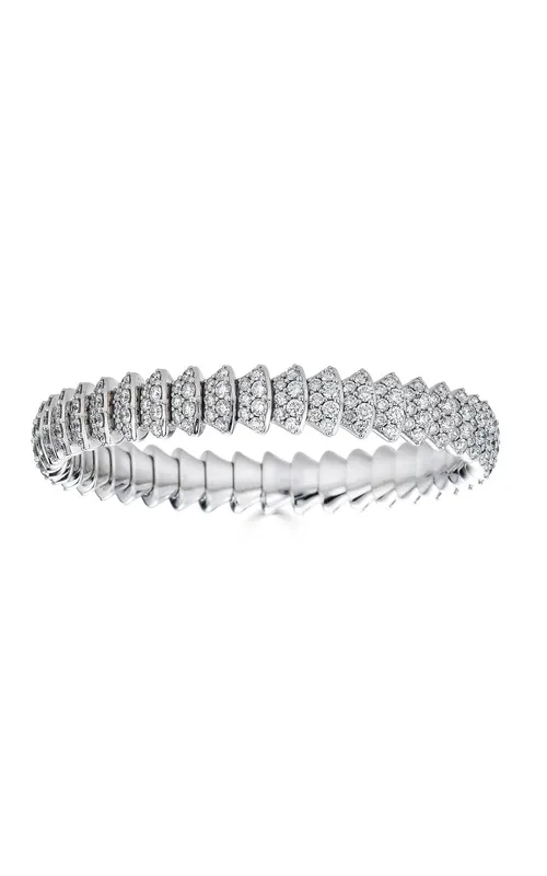 Zydo 18k White Multi Element Stretch Diamond Bracelet