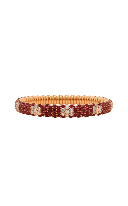 Zydo 18k Rose Ruby and Diamond Domed Stretch Bracelet
