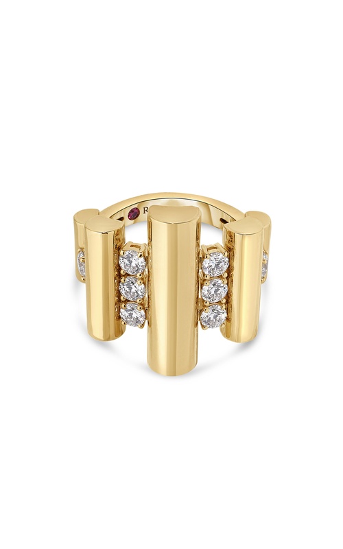 Roberto Coin 18k Yellow Gold Domino Alternating Link Diamond Ring