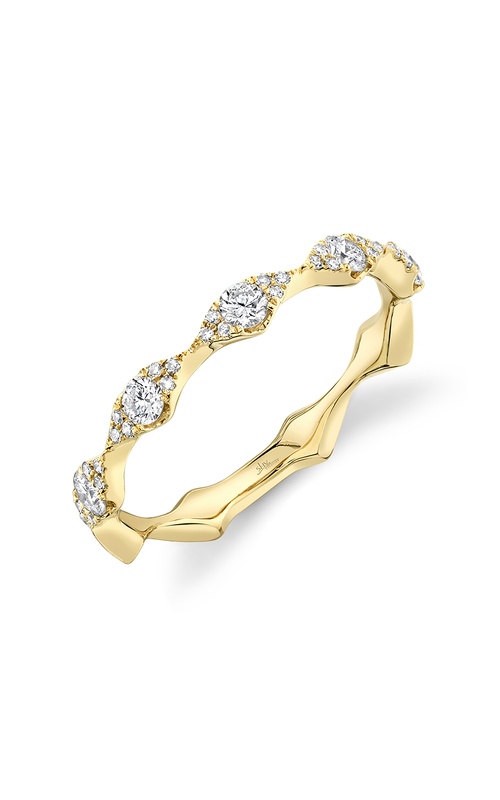 Lady's Yellow 14 Karat Diamond Band Size 7 With 35 = 0.38Tw Round G/H Si Diamonds
