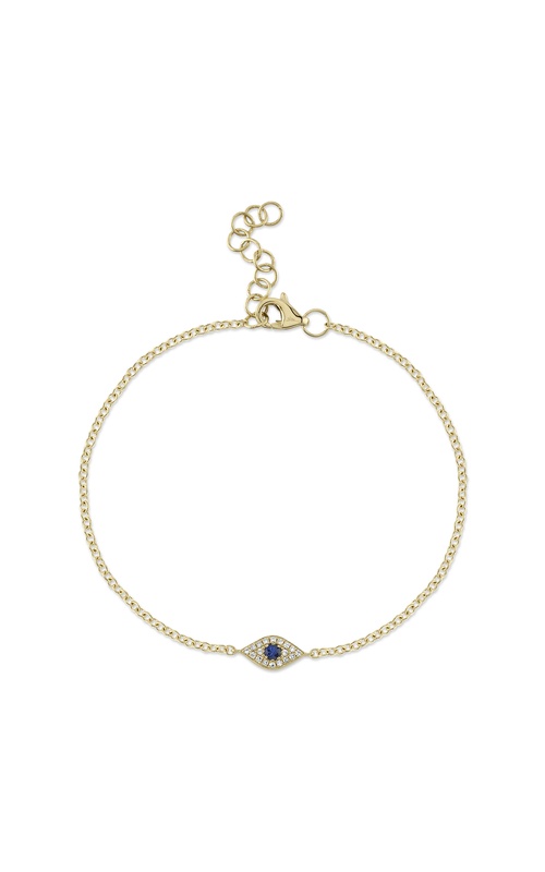 Yellow 14 Karat Diamond & Sapphire Eye Bracelet