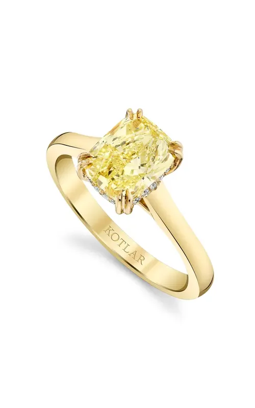 Harry Kotlar 18k Yellow Gold Cushion Cut Diamond Ring