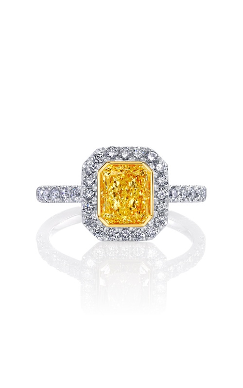 Platinum/18k Yellow Gold Yellow Diamond Ring