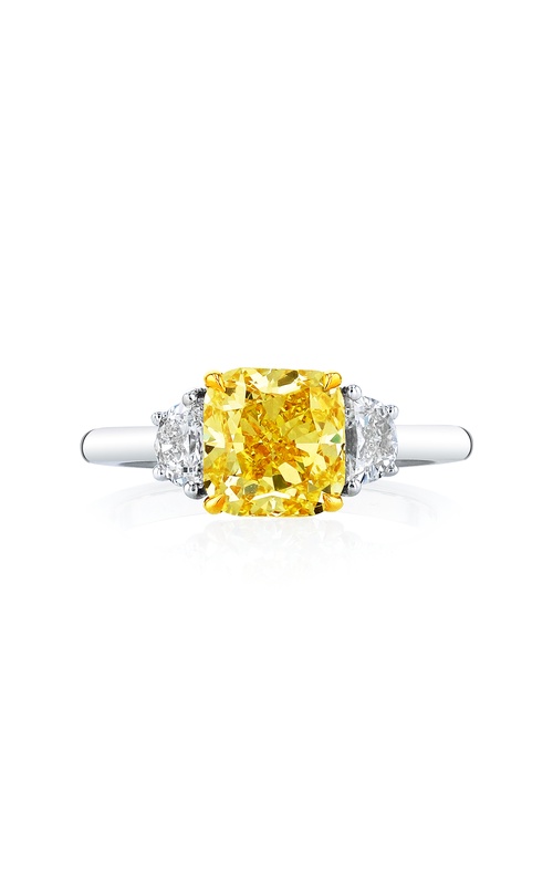 Platinum and 18K Yellow Gold 3 Stone Diamond Ring