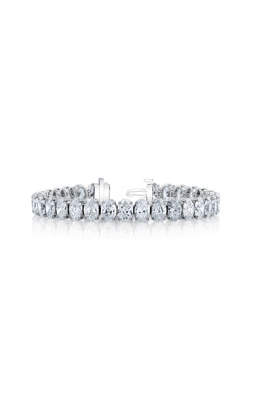 Platinum Oval Diamond Tennis Bracelet