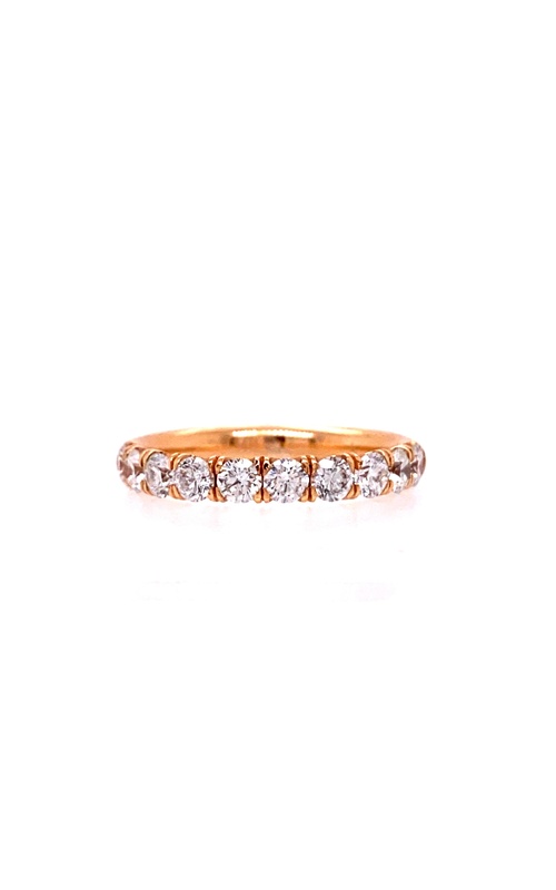 Rose 14 Karat Wedding Band Size 6.5 With 11=0.75Tw Round G/H Si Diamonds
