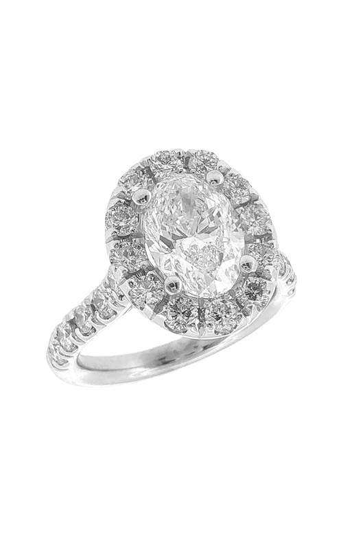 18K White Gold Halo Engagement Ring 001-100-00105