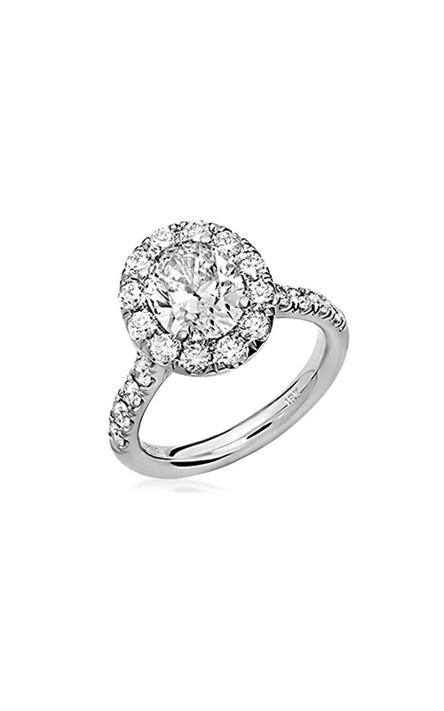 18K White Gold Halo Engagement Ring 001-100-00101