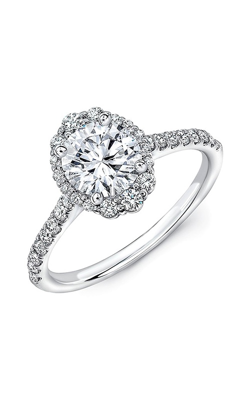 14K White Gold Halo Engagement Ring 001-140-00773