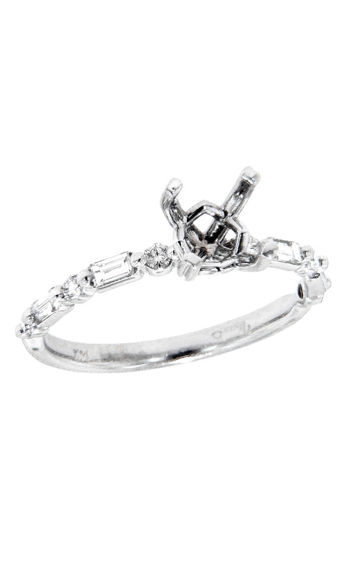 14K White Gold Sidestone Engagement Ring 001-140-00717