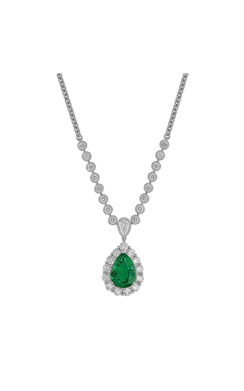 18K White Gold Gemstone Necklace 001-235-00219