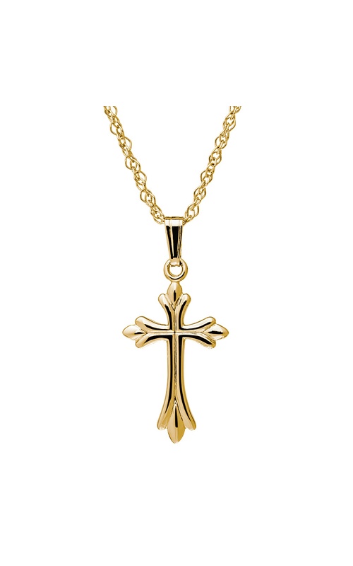 14K Yellow Gold Cross Necklace 001-431-00459