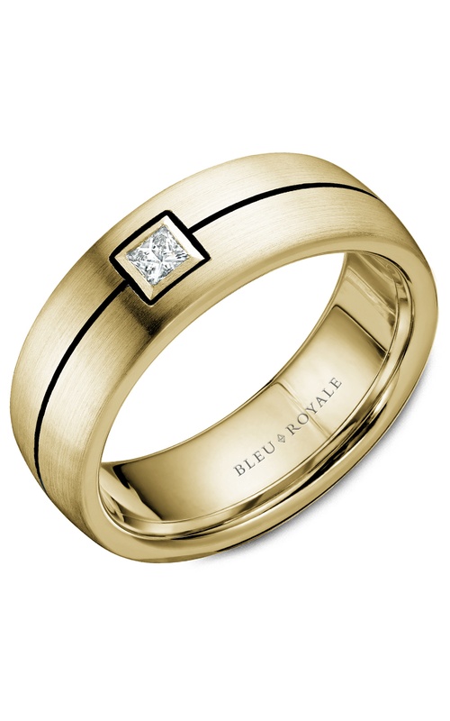 Bleu Royale Diamond Diamond 14K Yellow Gold Wedding Band RYL-027YDBLK75