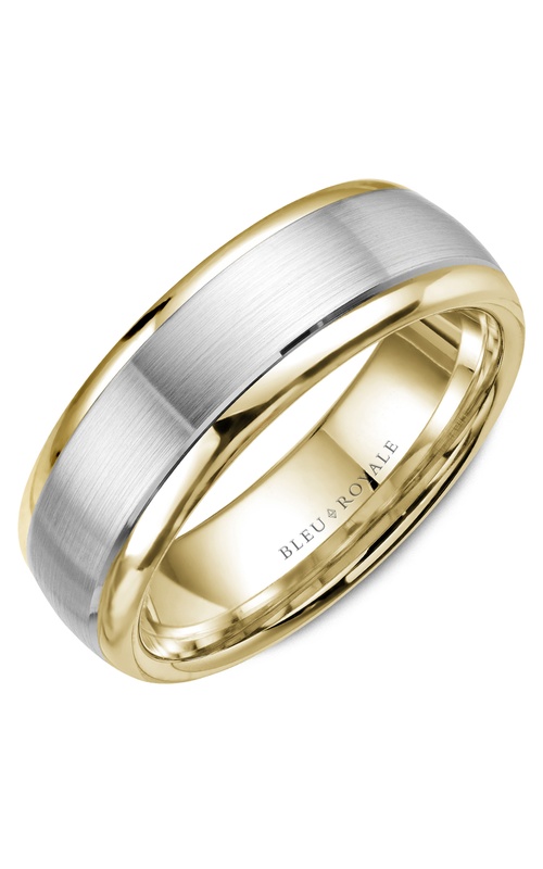 Bleu Royale Legacy Plain 18K White Gold and 18K Yellow Gold Wedding Band RYL-066WY6