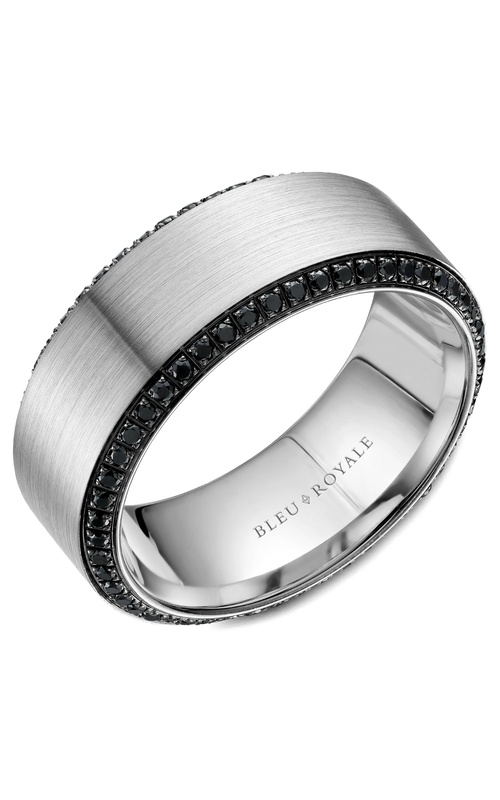 Bleu Royale Diamond  14K White Gold Wedding Band RYL-067WBD9