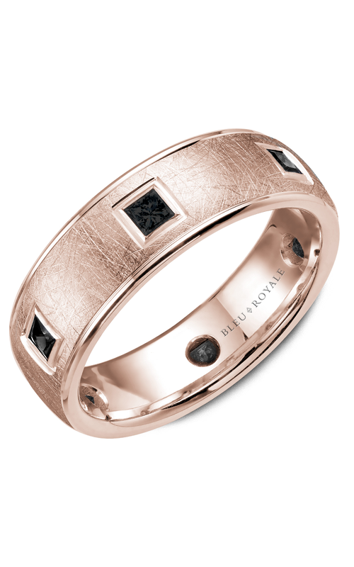 Bleu Royale Diamond  14K Rose Gold Wedding Band RYL-089RD75