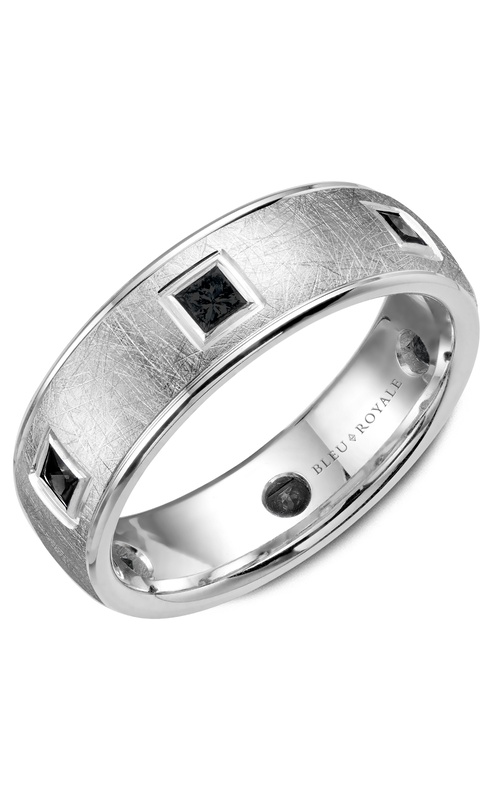 Bleu Royale Diamond  14K White Gold Wedding Band RYL-089WD75