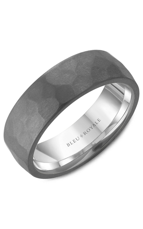 Bleu Royale Tantalum & Precious Plain 14K White Gold and Tantalum Wedding Band RYL-122TW7