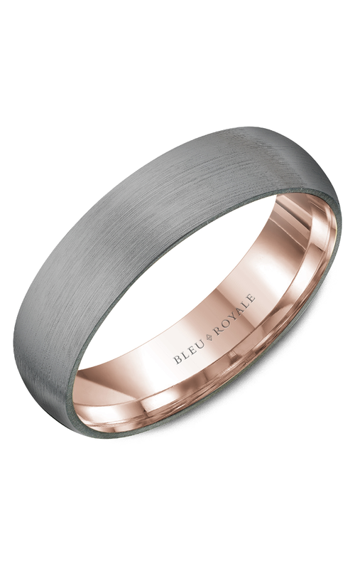 Bleu Royale Tantalum & Precious  14K Rose Gold and Tantalum Wedding Band RYL-124TR6
