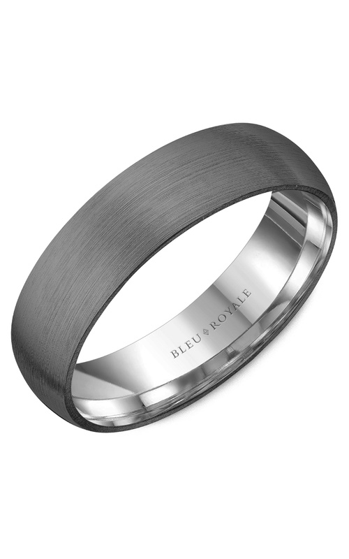 Bleu Royale Tantalum & Precious Plain 14K White Gold and Tantalum Wedding Band RYL-124TW6
