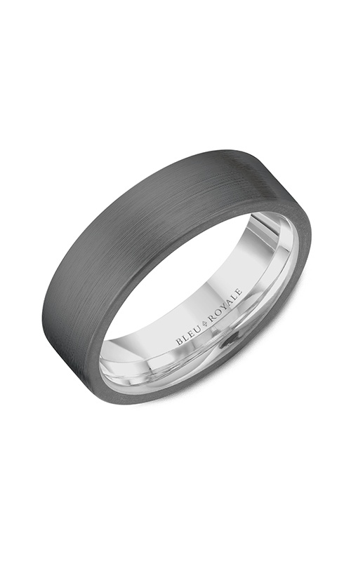 Bleu Royale Tantalum & Precious Plain 14K White Gold and Tantalum Wedding Band RYL-125TW7