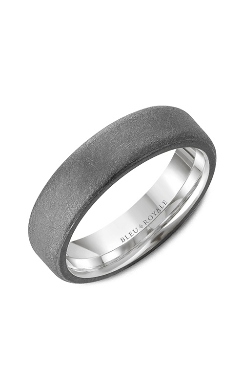 Bleu Royale Tantalum & Precious  14K White Gold and Tantalum Wedding Band RYL-126TW6