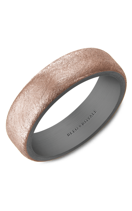Bleu Royale Tantalum & Precious  14K Rose Gold and Tantalum Wedding Band RYL-130RT6