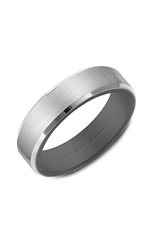 Bleu Royale Tantalum & Precious Plain 14K White Gold and Tantalum Wedding Band RYL-131WT6