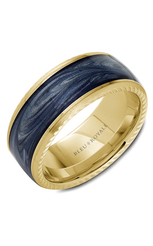 Bleu Royale Distinct Plain 18K Yellow Gold Wedding Band RYL-133MBY95