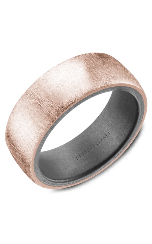 Bleu Royale Tantalum & Precious Plain 14K Rose Gold and Tantalum Wedding Band RYL-152RT8