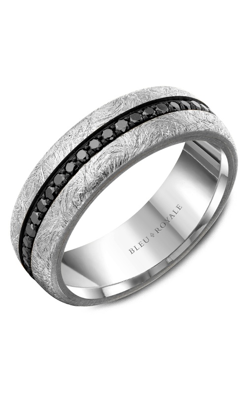 Bleu Royale Tantalum & Precious  14K White Gold and Tantalum Wedding Band RYL-161WTBD7